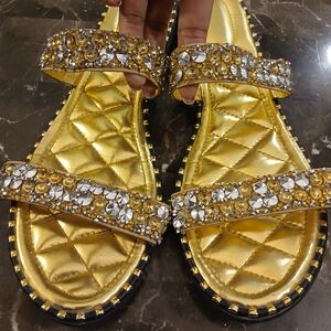 Rouge! Gold and Silver Embellished Sandals
